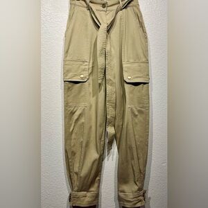 Moon River Tan Fitted Cargo Trousers - Size S (Women’s)